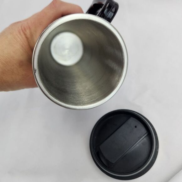 ☕️Vintage Starbucks Raspberry & Stainless Steel 16oz Travel Tumbler w/Handle - Picture 9 of 12